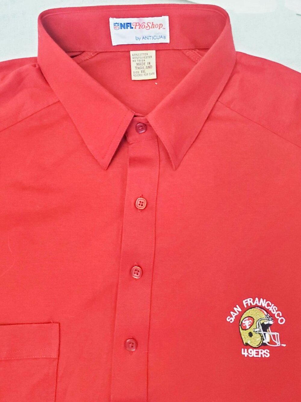 Vintage 49ers NFL Pro Shop by Antigua Red Polo Shirt XXL Like New